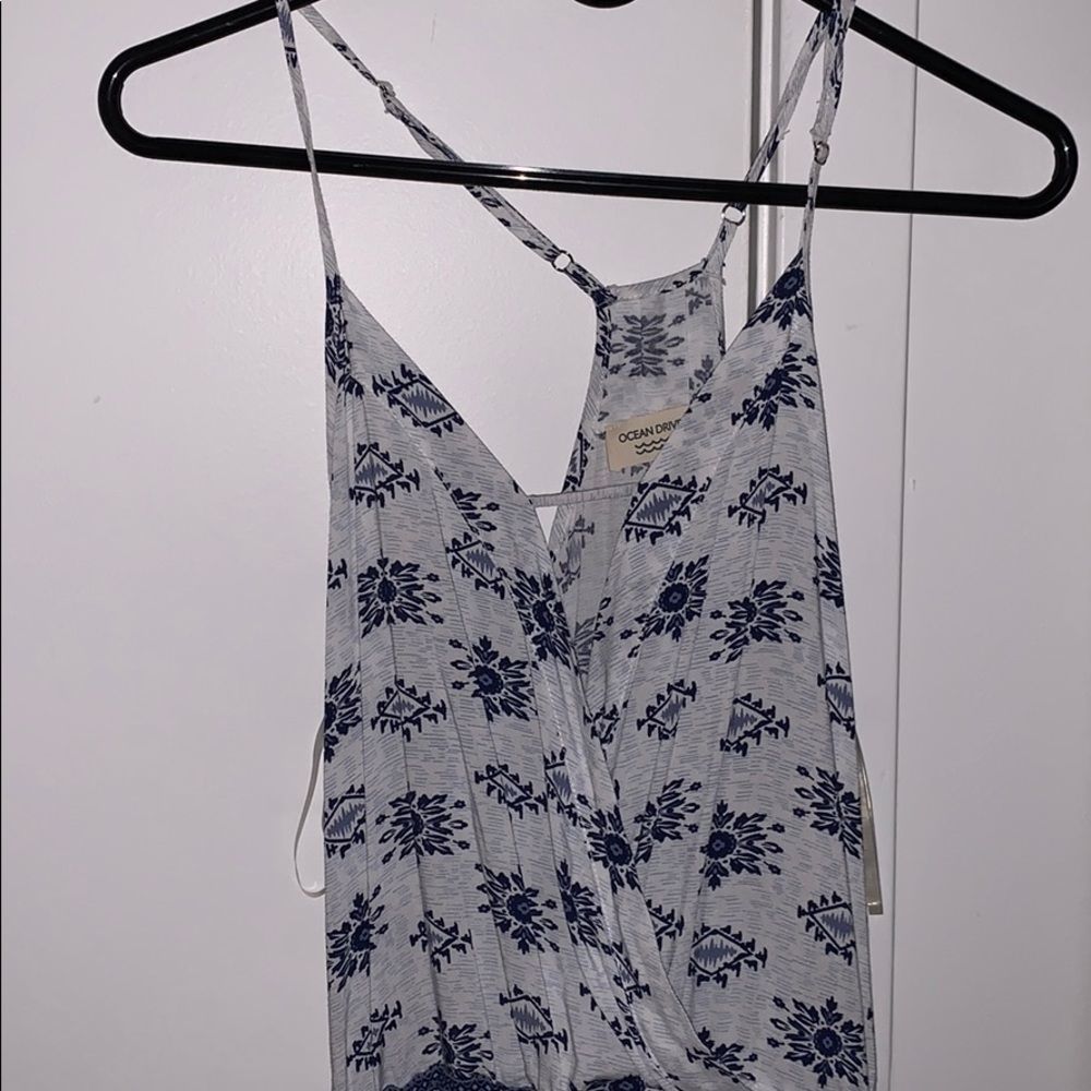 Ocean Drive Blue and White Romper - Picture 2 of 5
